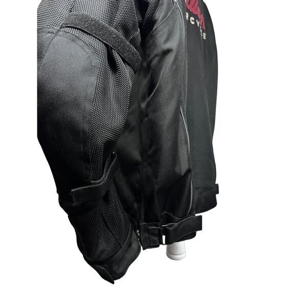 Indian Motorcycle Black Leather Armor Mesh Biker Riding Zip Up Jacket 2XL - Picture 10 of 12